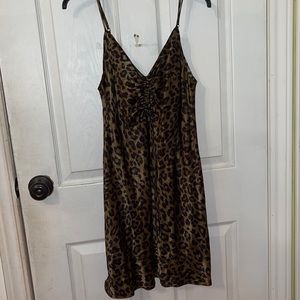ZARA animal print slip dress